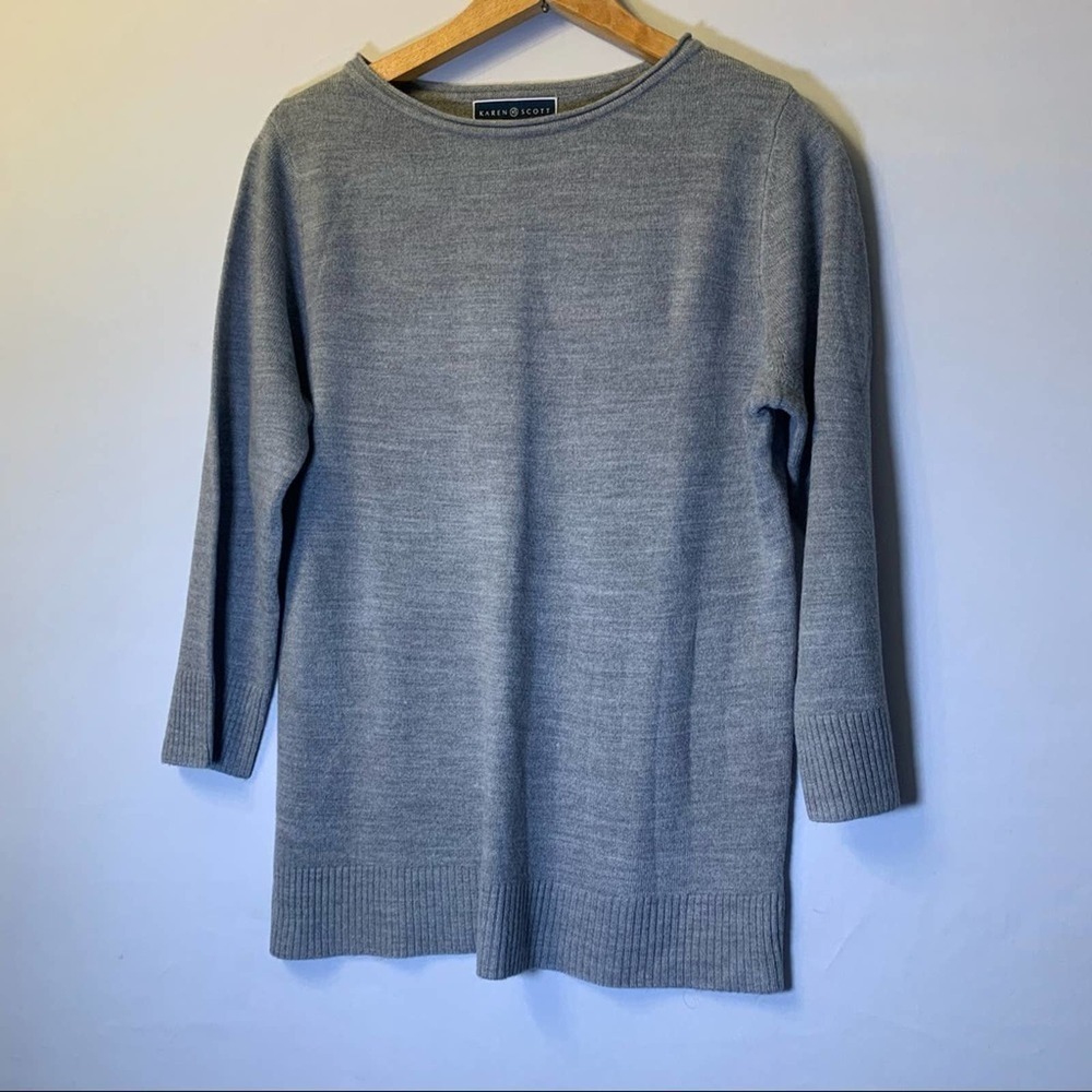 KAREN Scott Luxsoft Sweater Light Gray S